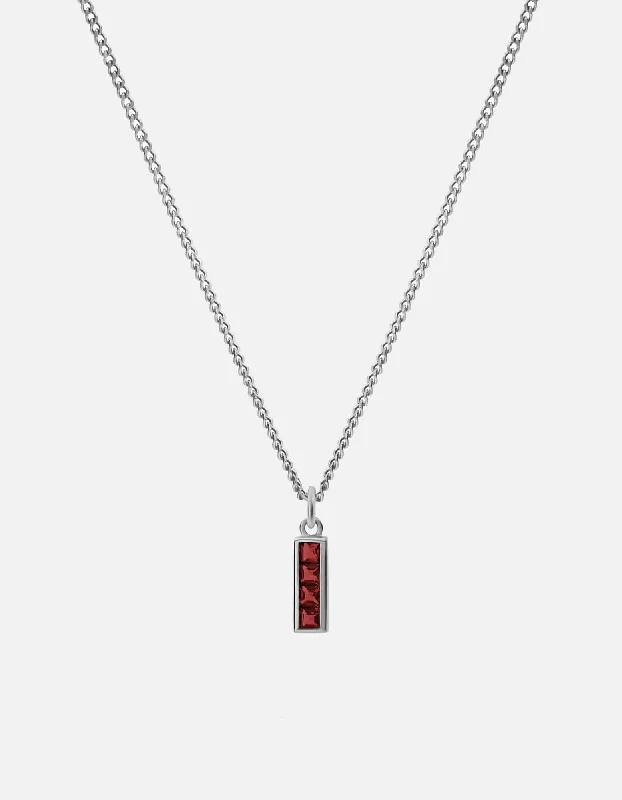 Totem Garnet Necklace, Sterling Silver