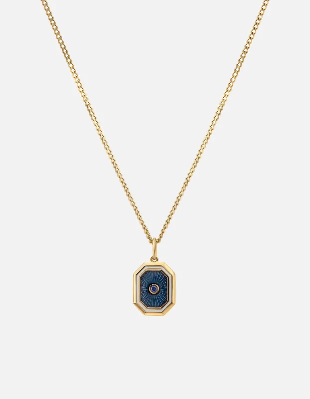 Umbra Sapphire Necklace, Gold Vermeil/Blue