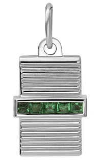 Vault Pendant w/Emeralds, Sterling Silver