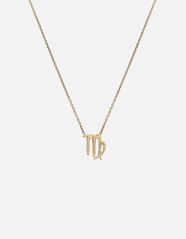 Virgo Astro Pendant Necklace, 14k Gold