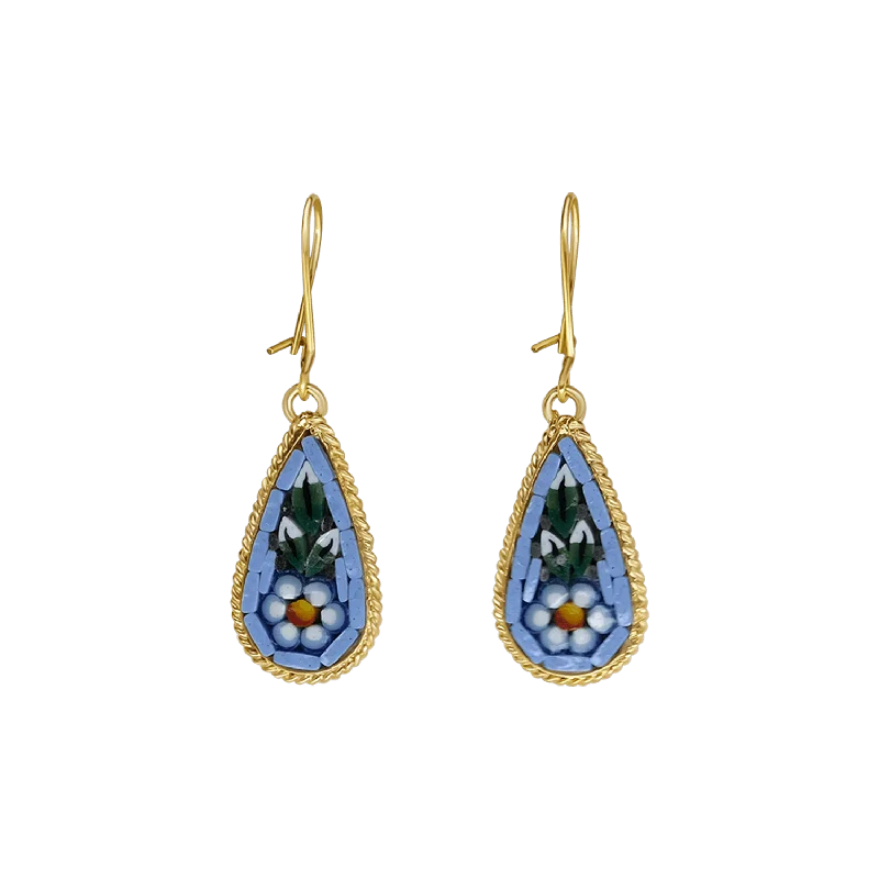 EARRINGS - MICROMOSAIC JEWELRY - GOLDEN SILVER