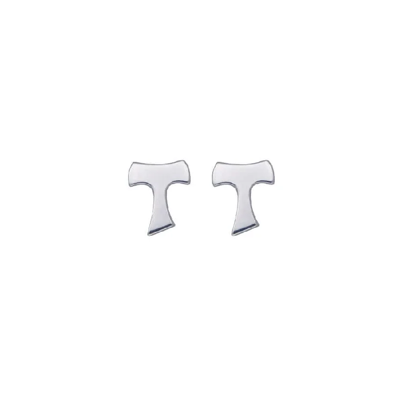 FRANCISCAN TAU CROSS - EARRINGS - SILVER