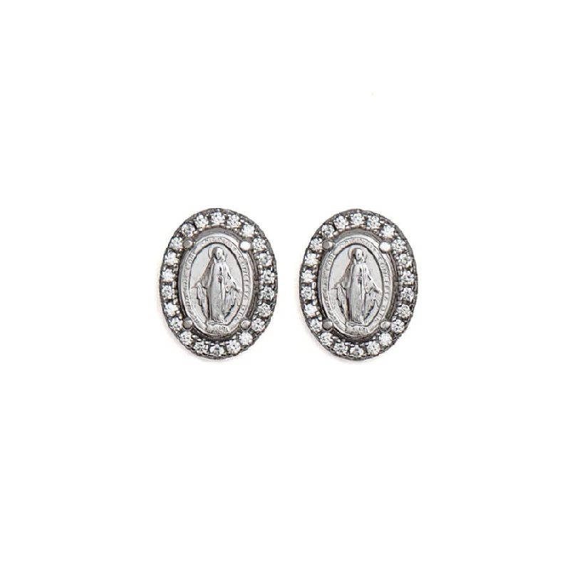 MIRACULOUS MEDAL - EARRINGS - SILVER