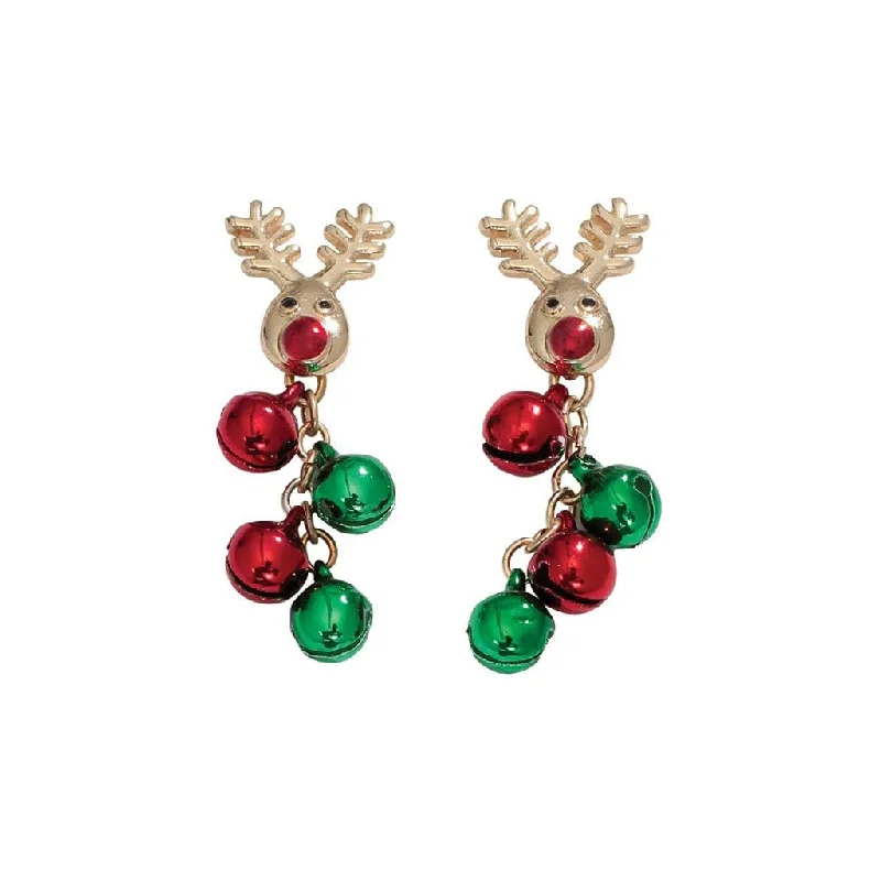 Periwinkle by Barlow : Rudolph With Bells - Earrings