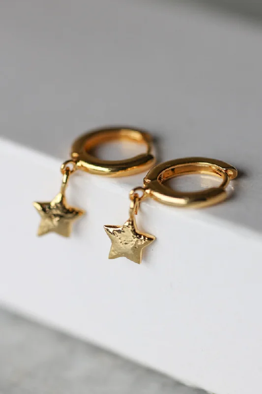 You're A Star Gold Huggie Hoop Earrings