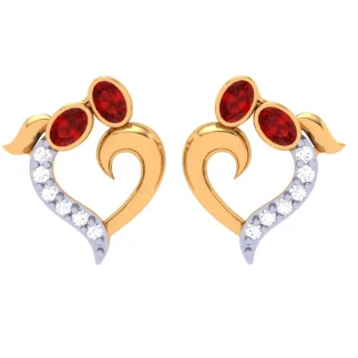 14k Diamond Studded Gold Earring For Your Women