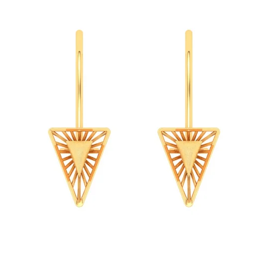 14KT Triangle Shape Gold Drop Earring From Amazea Collection