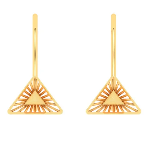 14KT Triangle Shape Gold Drop Earring From Amazea Collection