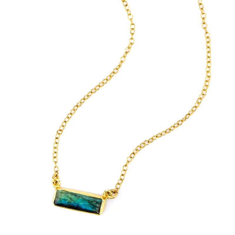 Labradorite Bar Necklace : Adira Series