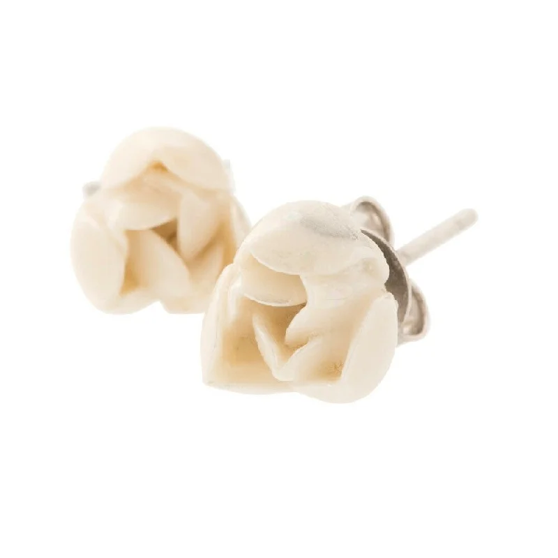 Belleek Classic Rosebud Earrings (Mother of Pearl)