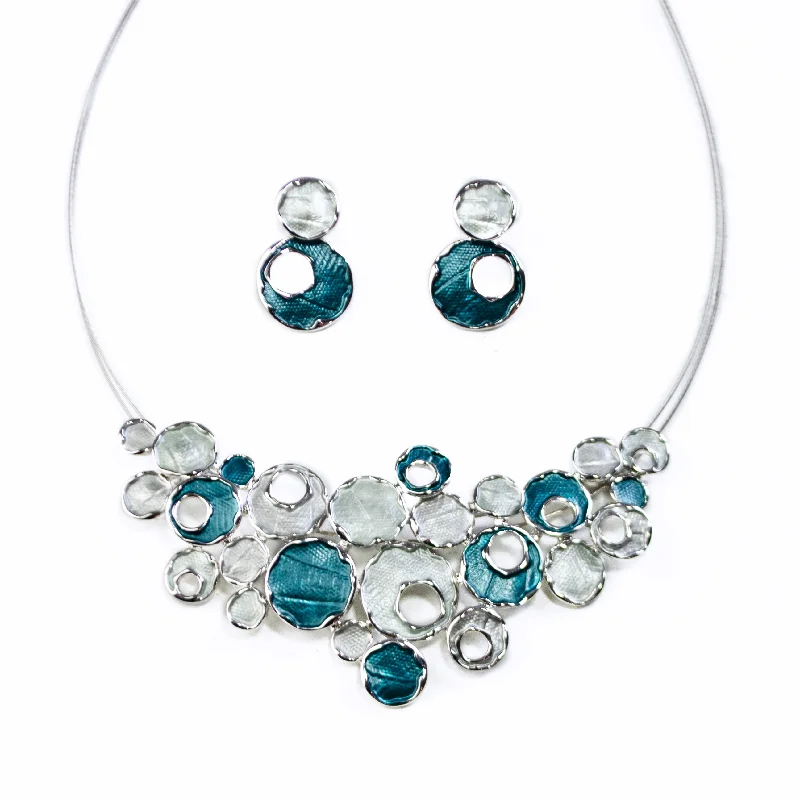 Boho Style Bubble Necklace and Earring Set