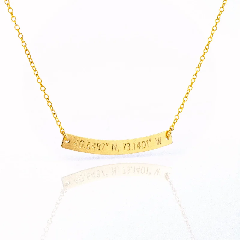 Custom Engraved Curved Bar Necklace