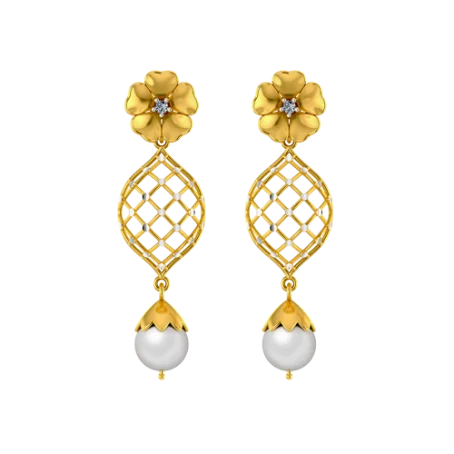 Floral Envelope Gold Earring