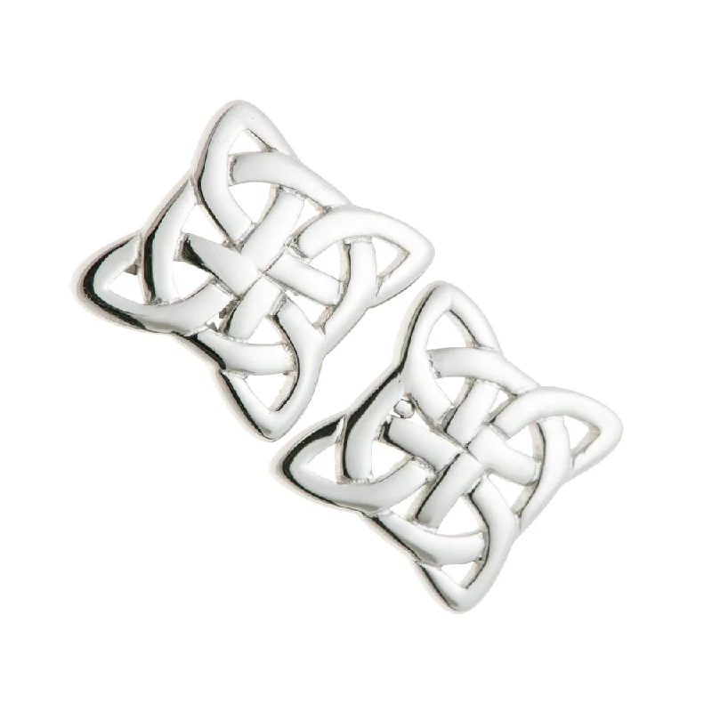 Galway Crystal Celtic Knot Sterling Silver Earrings