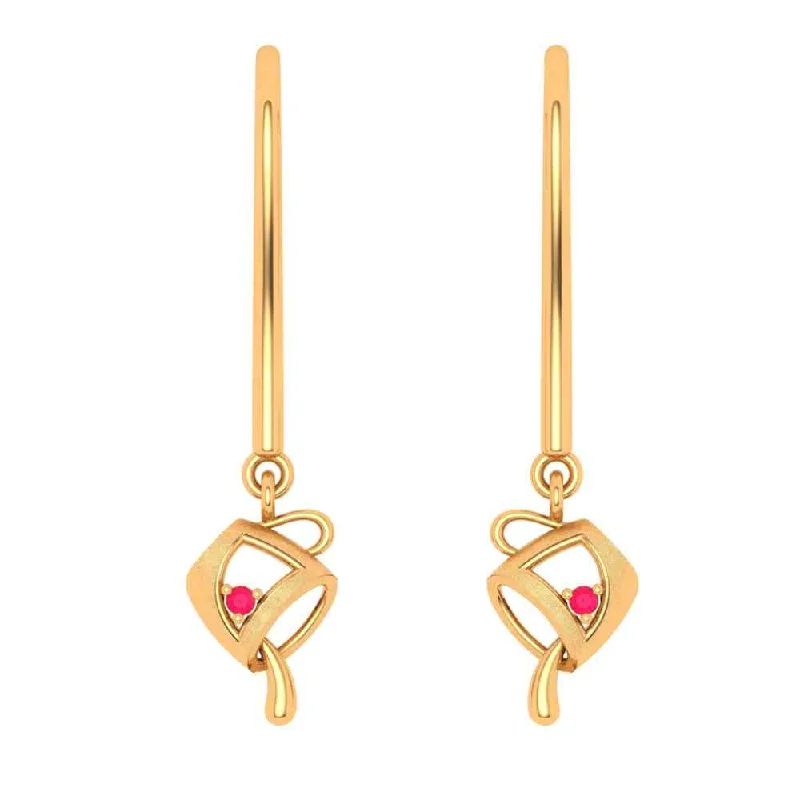 Gold Drop Earring With Modern Design