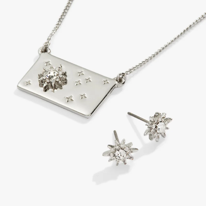 Starburst Charm Necklace and Stud Earring Gift Set