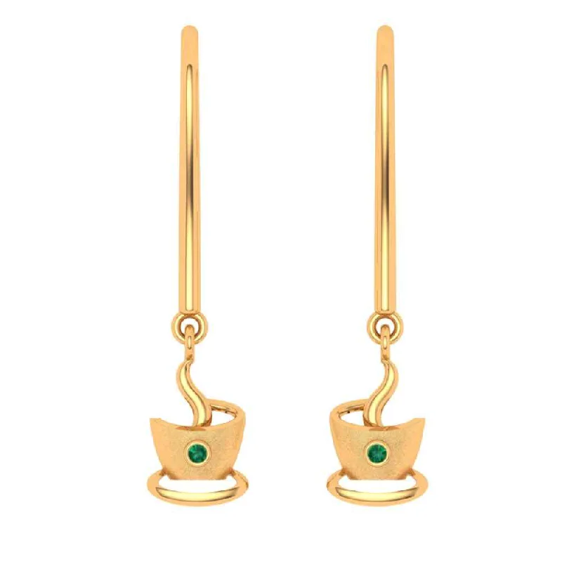 The Tea Cup Drop Gold Earring