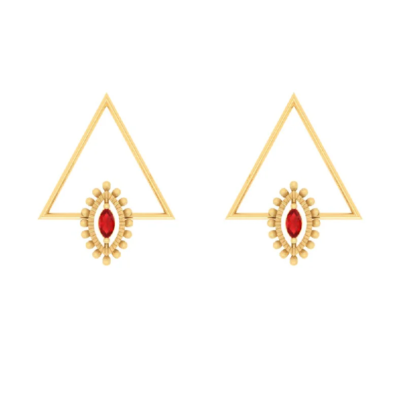 Triangle Shaped Gold Earring Design For You