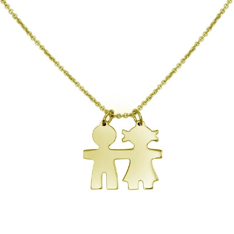 Gold Plated 925 Sterling Silver Baby Boy and Girl Necklace - DIN00104GP