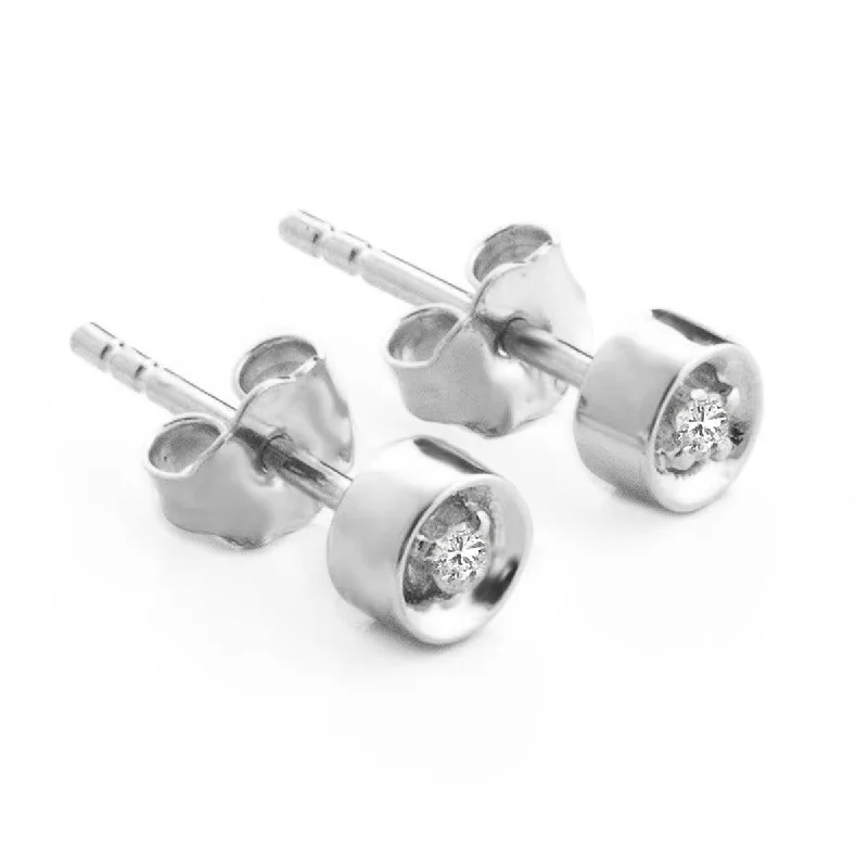 0.03 Carat 14K Solid White Gold Ice Charm Diamond Earrings