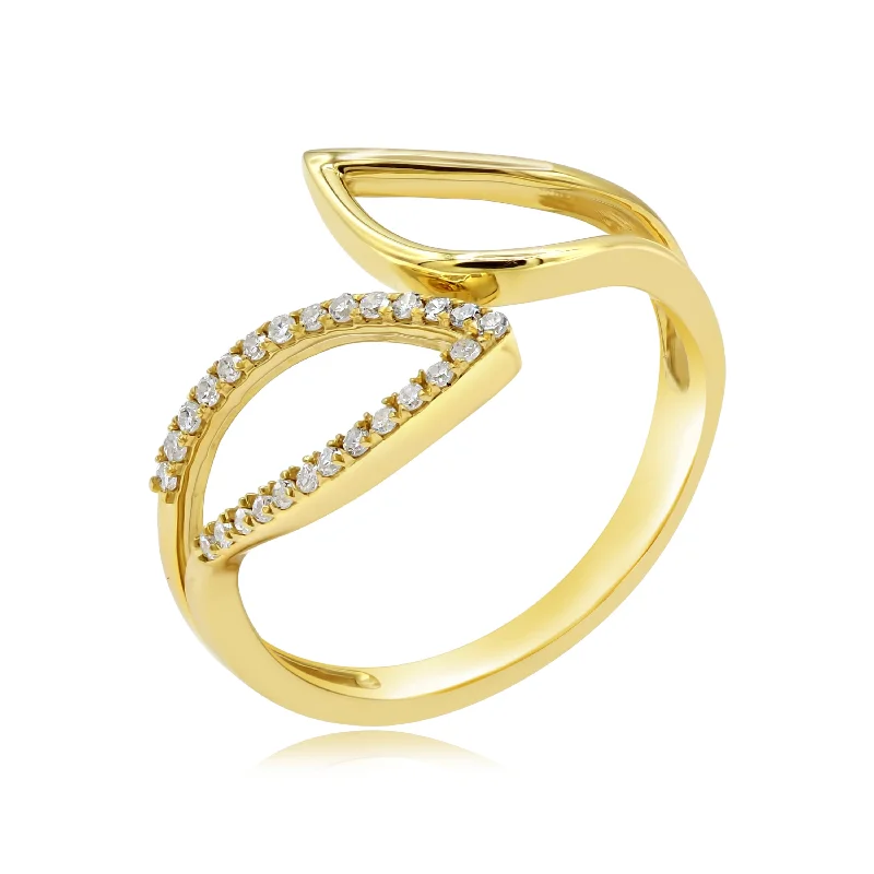 0.14ct Diamond Ring set in 14KT Yellow Gold / FORR7556C