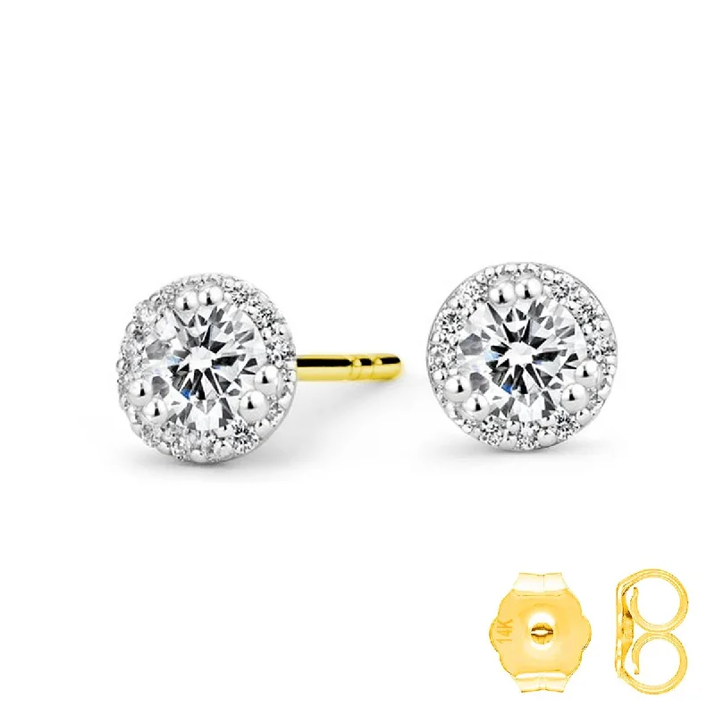 0.16 Carat 14K Solid Yellow Gold Story A Moral Diamond Earrings