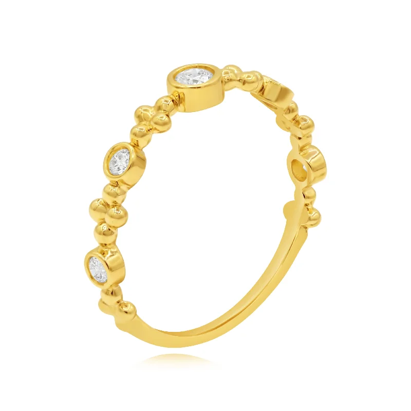 0.21ct Diamond Ring set in 14KT Yellow Gold / FJLRA