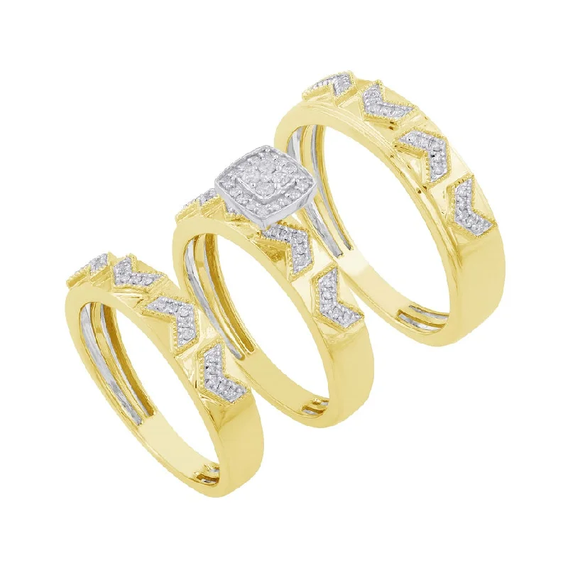 0.31ct Diamond 3pc Wedding Set in 14KT Yellow Gold /RN24791