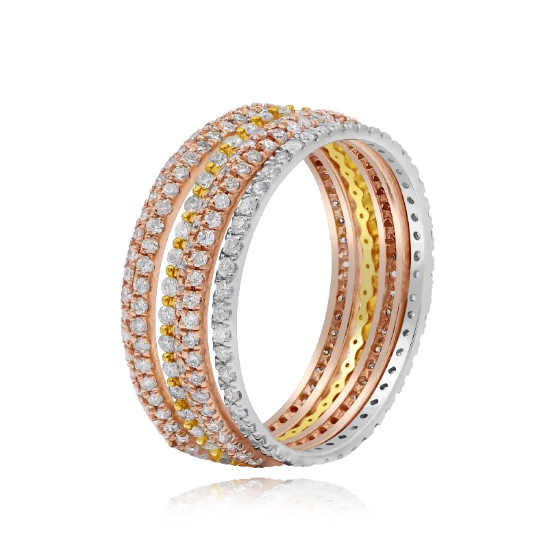 1.38ct Diamond Ring set in 14KT White, Yellow, and Rose Gold / FORR8545E