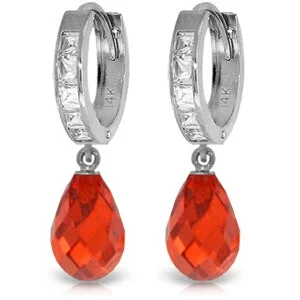 11.1 Carat 14K Solid White Gold Naturalivete Cubic Zirconia Earrings