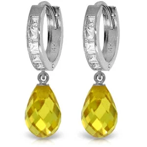 11.1 Carat 14K Solid White Gold Priviledges Cubic Zirconia Earrings