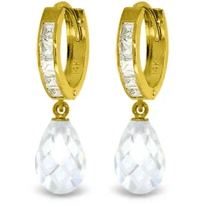 11.1 Carat 14K Solid Yellow Gold Countess White Zirconia Earrings