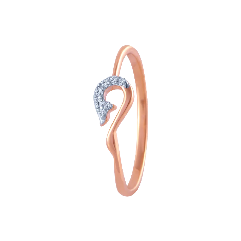 14k (585) Rose Gold And Diamond Ring For Women