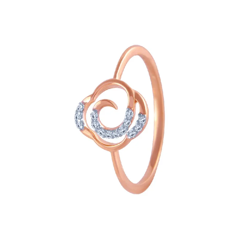 14k (585) Rose Gold And Diamond Ring For Women