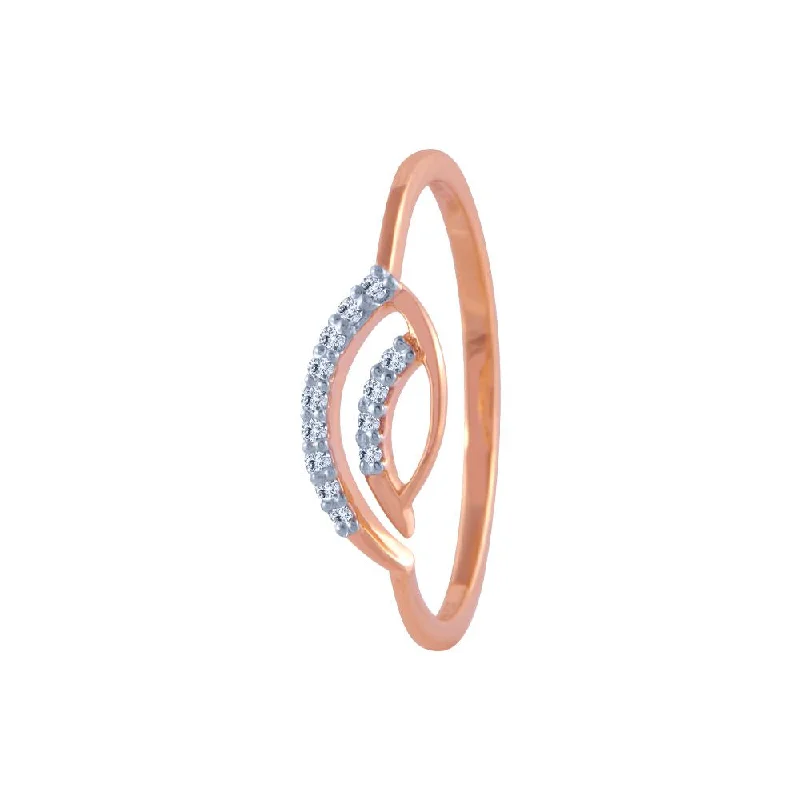 14k (585) Rose Gold And Diamond Ring For Women