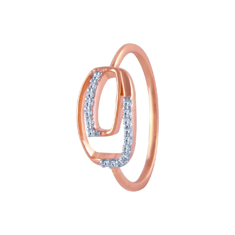 14k (585) Rose Gold And Diamond Ring For Women