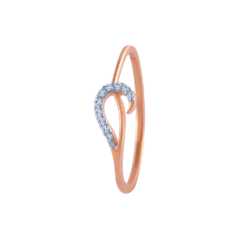 14k (585) Rose Gold And Diamond Ring For Women