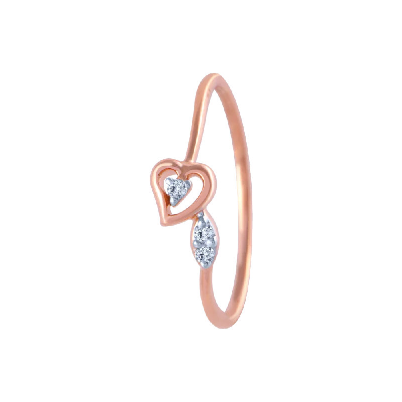 14k (585) Rose Gold And Diamond Ring For Women