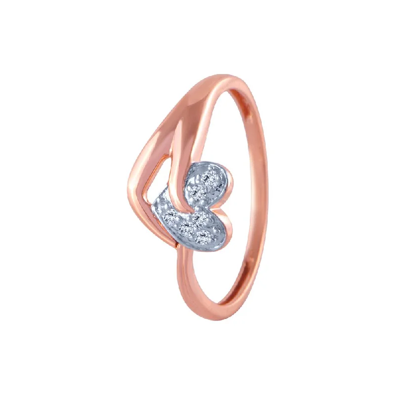 14k (585) Rose Gold And Diamond Ring For Women