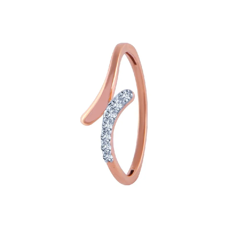 14k (585) Rose Gold And Diamond Ring For Women