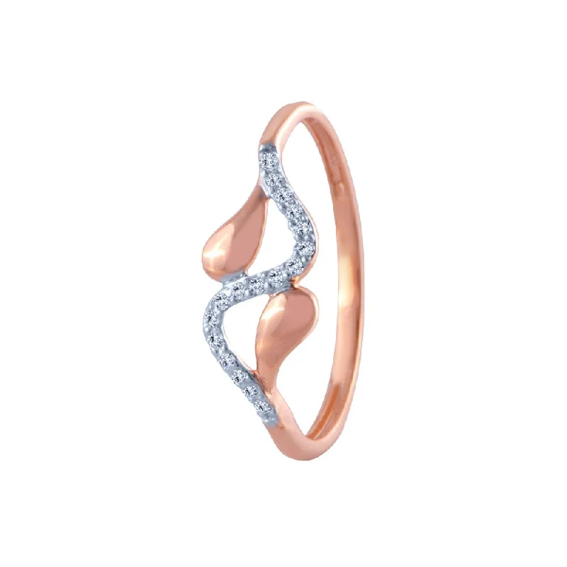 14k (585) Rose Gold And Diamond Ring For Women