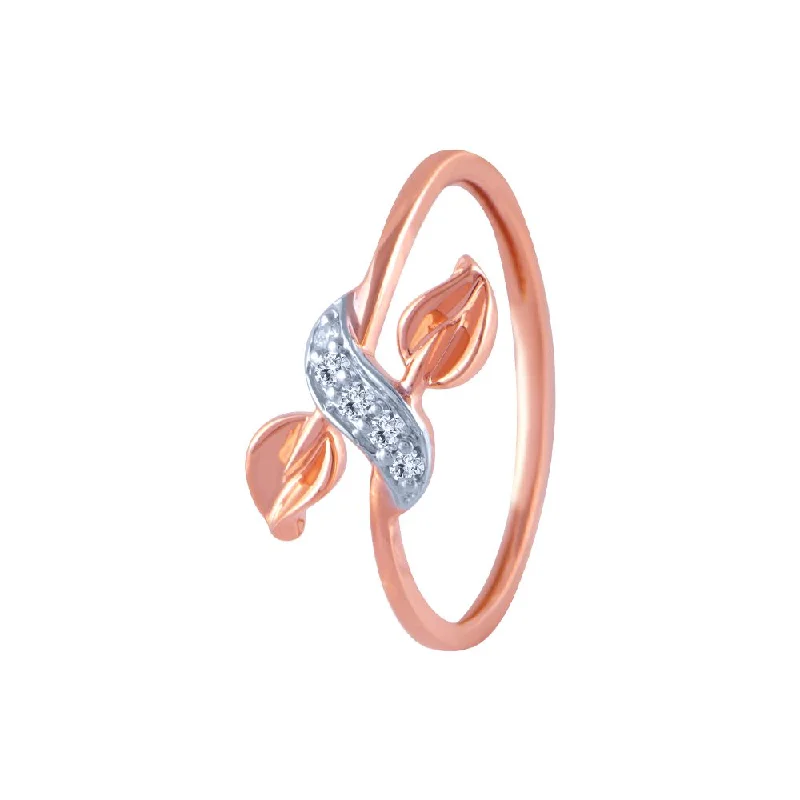 14k (585) Rose Gold And Diamond Ring For Women