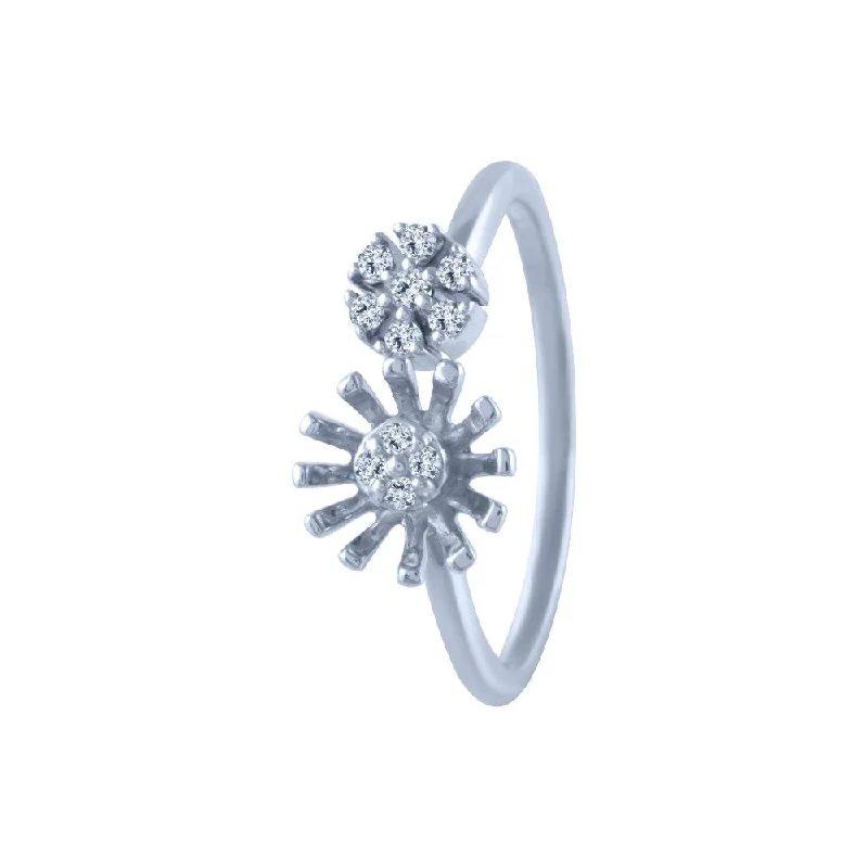 14k (585) White Gold And Diamond Ring For Women