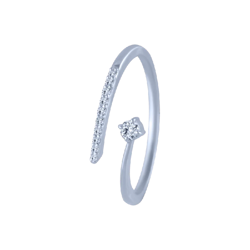 14k (585) White Gold And Diamond Ring For Women