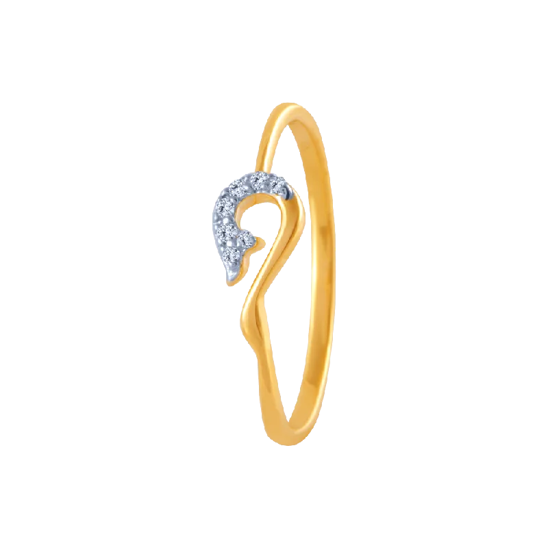 14k (585) Yellow Gold And Diamond Ring For Women