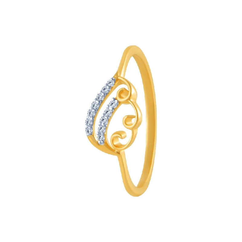 14k (585) Yellow Gold And Diamond Ring For Women