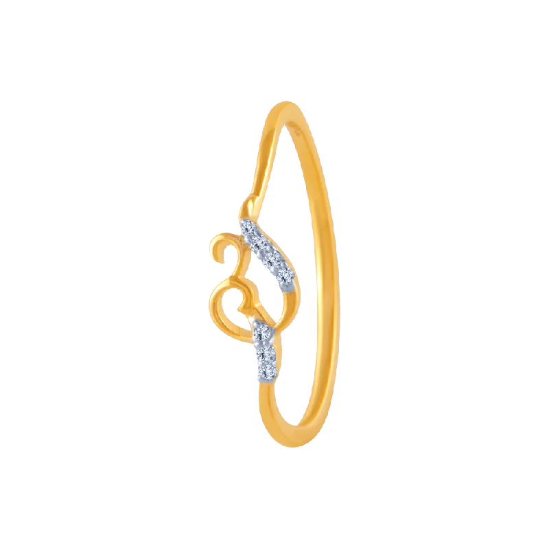 14k (585) Yellow Gold And Diamond Ring For Women