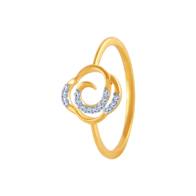 14k (585) Yellow Gold And Diamond Ring For Women