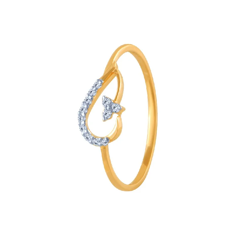 14k (585) Yellow Gold And Diamond Ring For Women