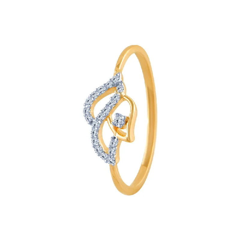 14k (585) Yellow Gold And Diamond Ring For Women